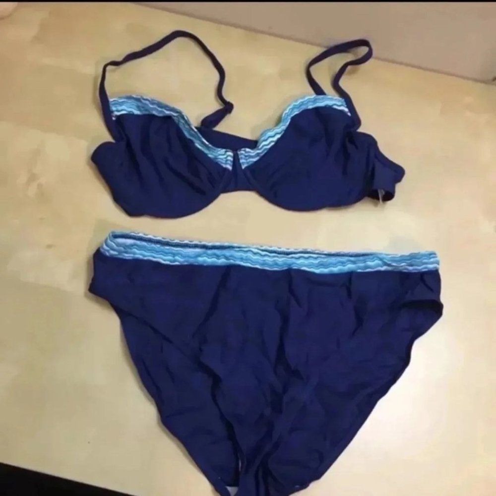 Dark Blue 2 Piece Bikini Swimsuit NWOT